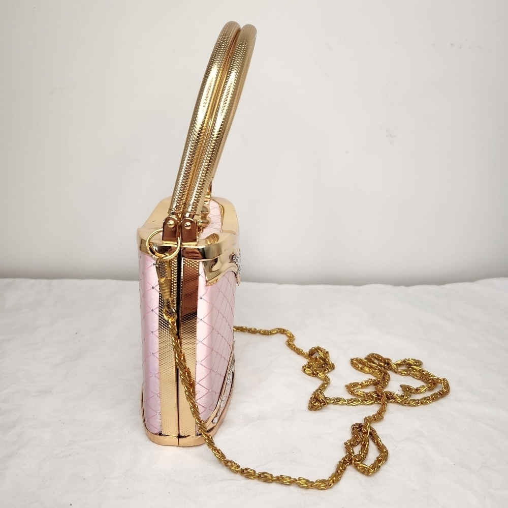 Vibtage Pink & Gold Cocktail Purse - Picture 5 of 14